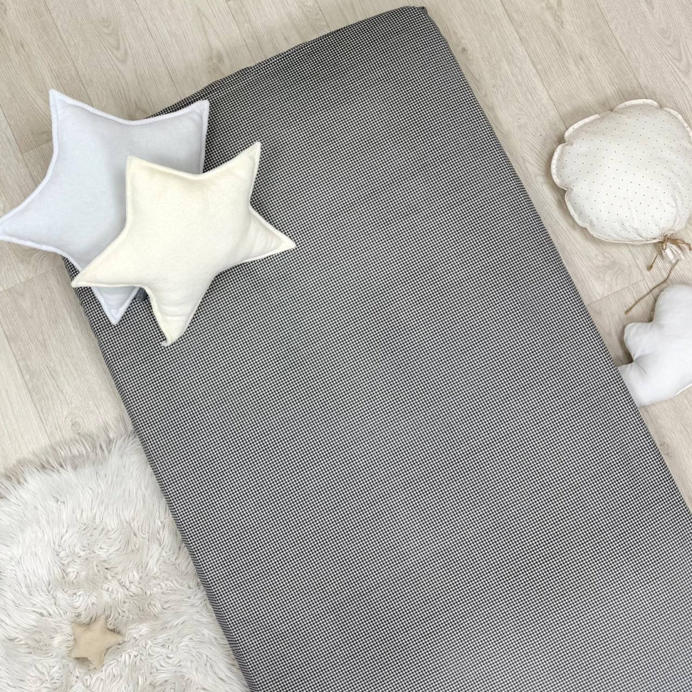 Súprava 2 detských plachiet 90 × 200 cm čierna kocka + modro-terakotové bodky