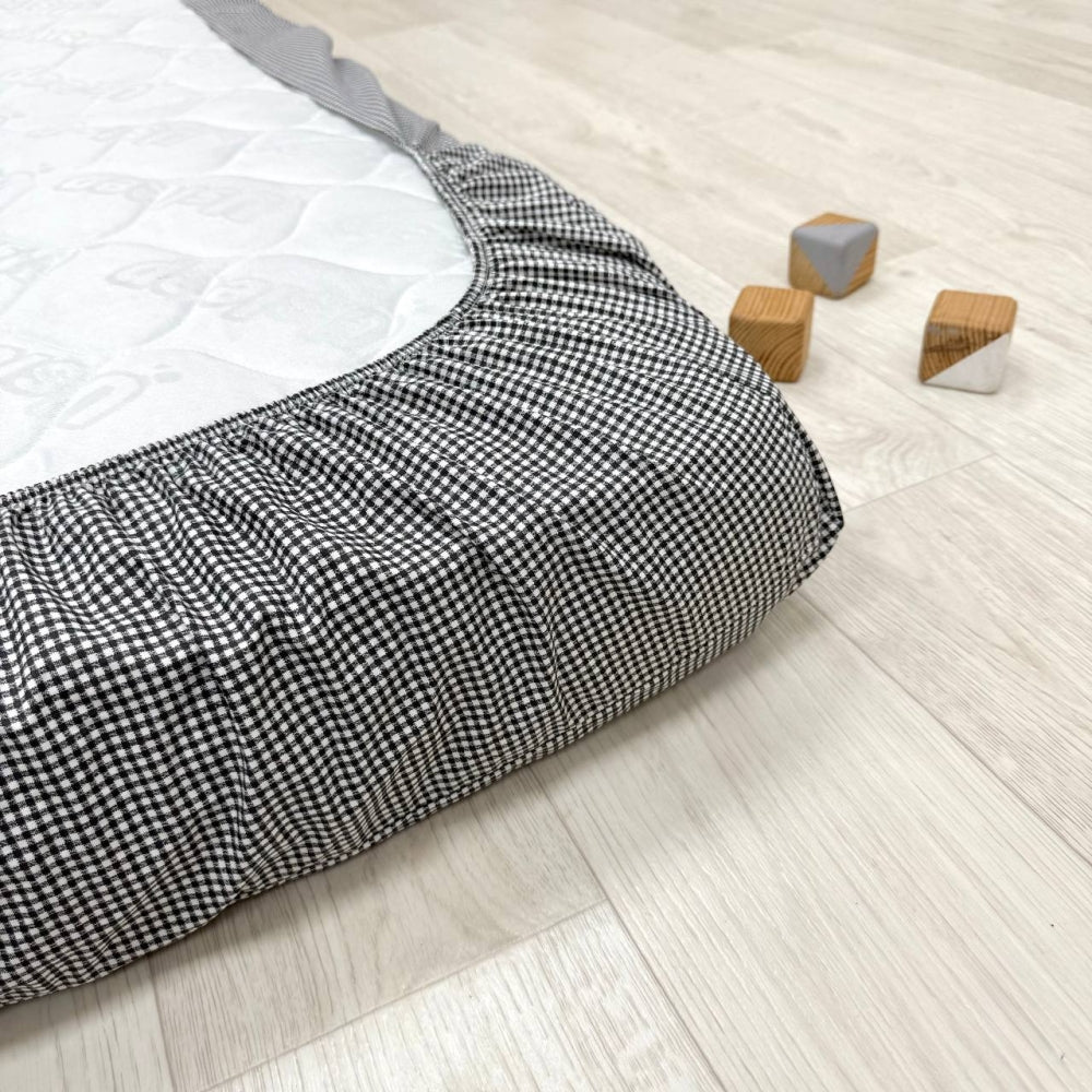 Súprava 2 detských plachiet 90 × 200 cm čierna kocka + modro-terakotové bodky