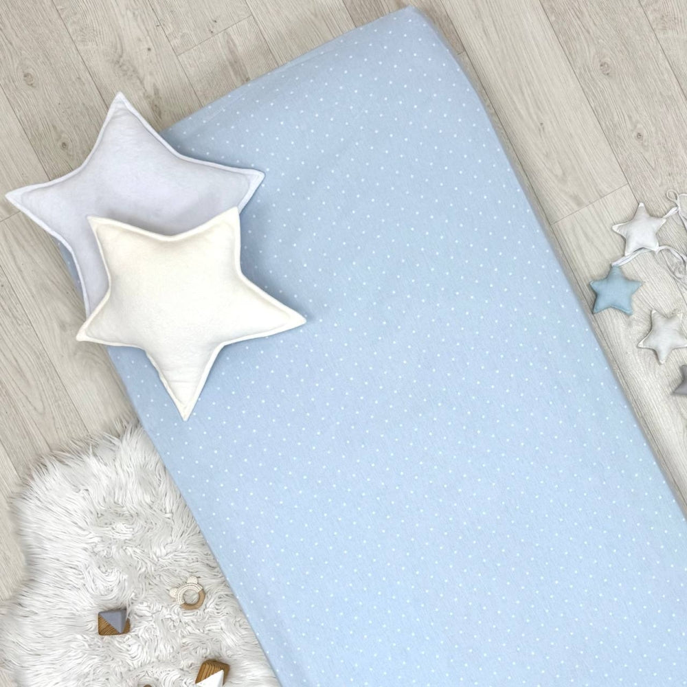 Súprava 2 detských plachiet 90 × 200 cm béžové bodky + bodky na modrom