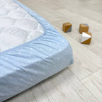 Súprava 2 detských plachiet 90 × 200 cm béžové bodky + bodky na modrom
