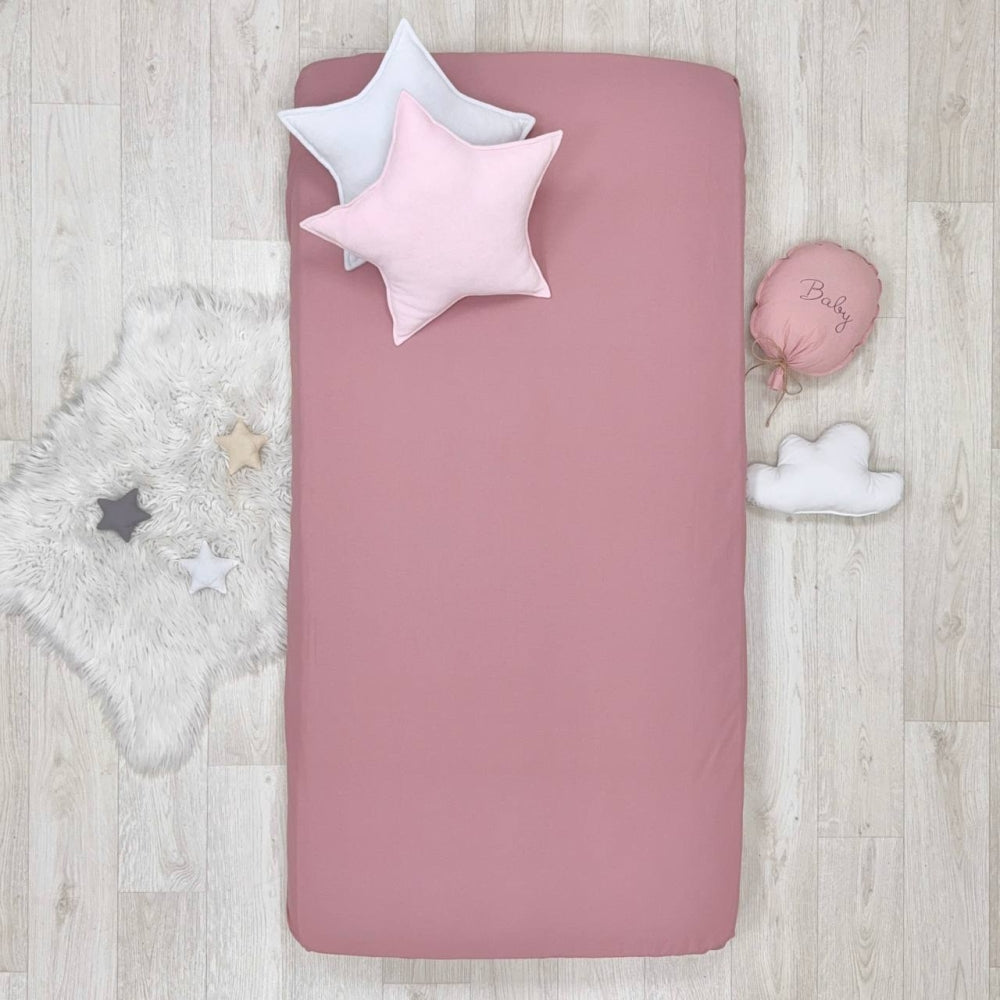 Súprava 2 detských plachiet 90 × 200 cm brusnicová + púdrové srdiečka lila