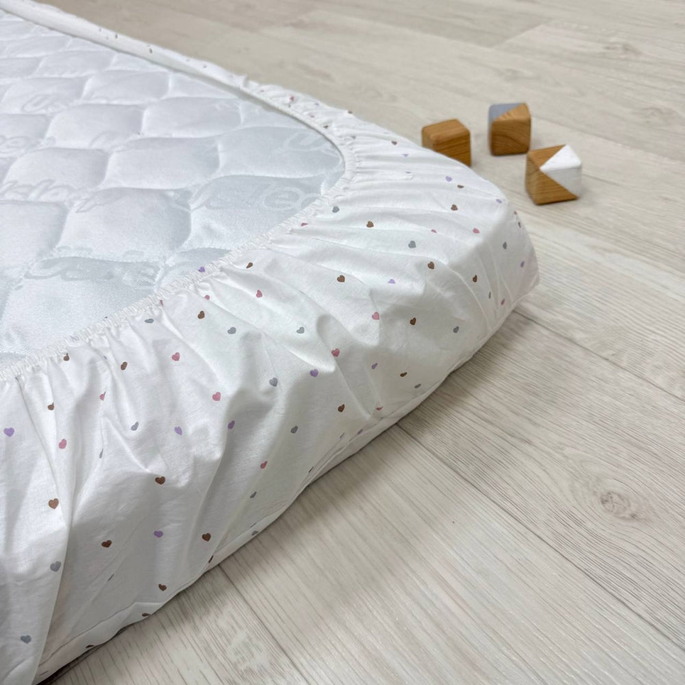 Súprava 2 detských plachiet 90 × 200 cm brusnicová + púdrové srdiečka lila