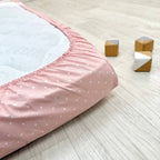 Súprava 2 detských plachiet 90 × 200 cm popelín béžový hrášok + hrášok na púdrovej