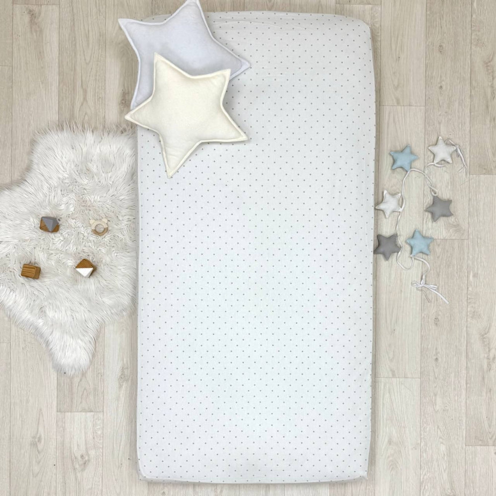Súprava 2 detských plachiet 90 × 200 cm popelín béžový hrášok + hrášok na púdrovej