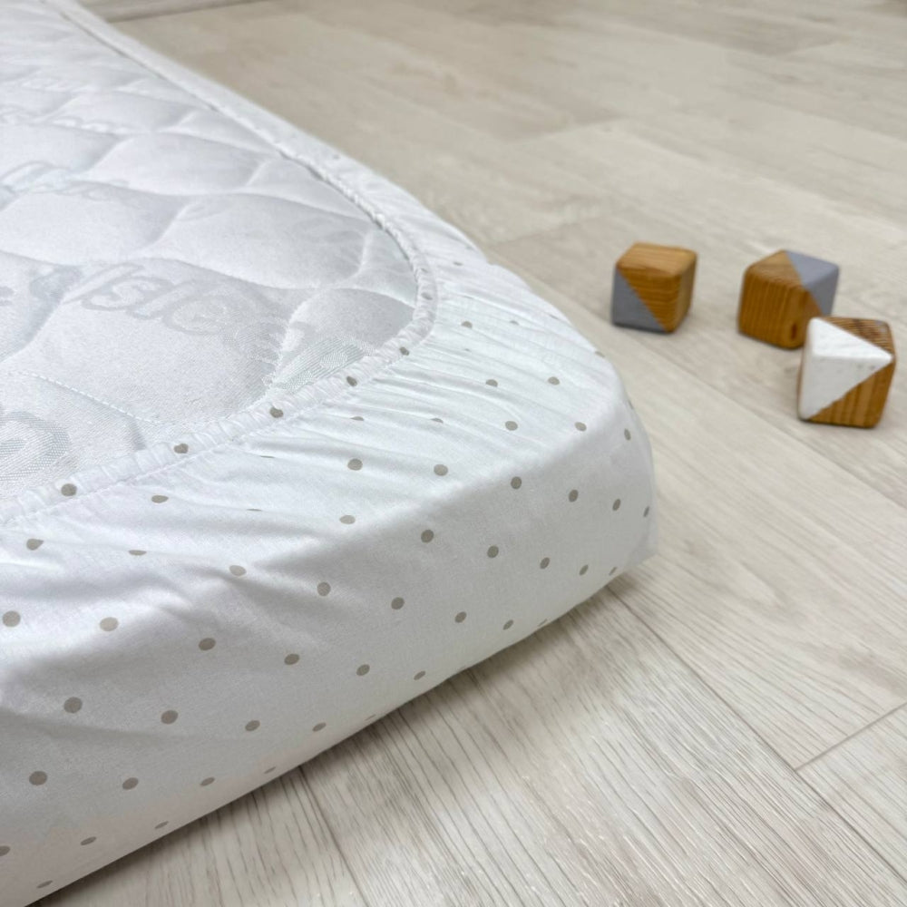 Súprava 2 detských plachiet 90 × 200 cm popelín béžový hrášok + hrášok na púdrovej