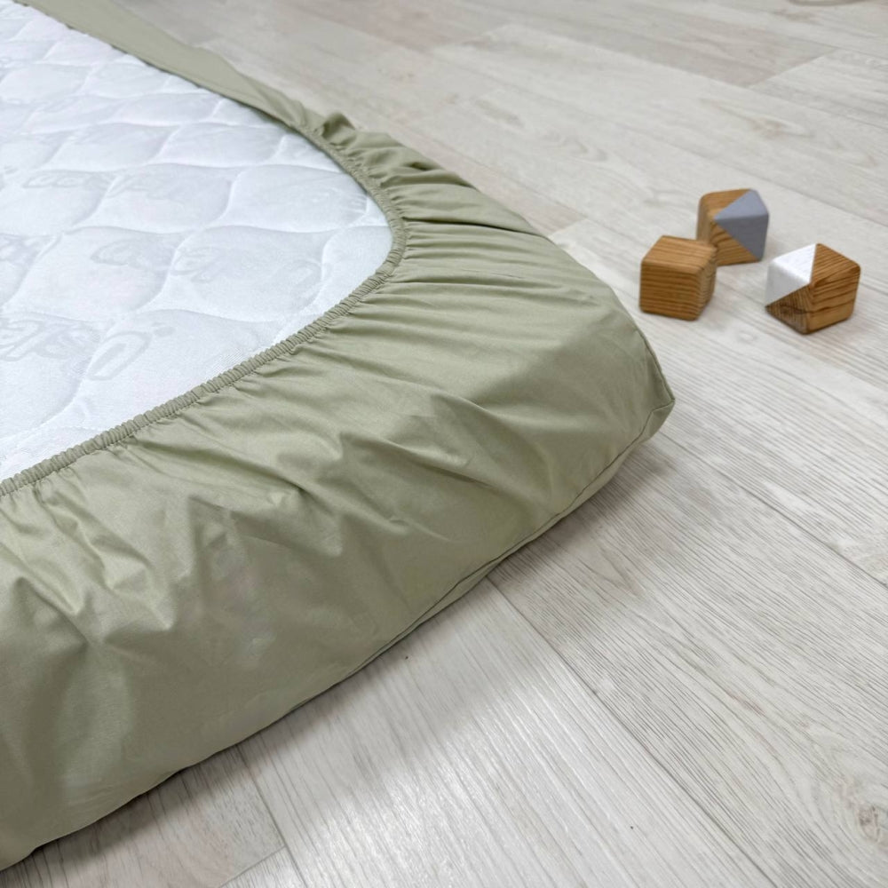 Súprava 2 detských plachiet 90 × 200 cm popelín čierna kocka + oliva