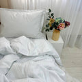 Saténová posteľná súprava Euro Stripe biela