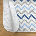 Nepremokavá podložka pre bábätko 50 × 80 cm Zigzag sivomodrá