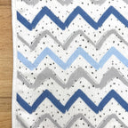Nepremokavá podložka pre bábätko 50 × 80 cm Zigzag sivomodrá