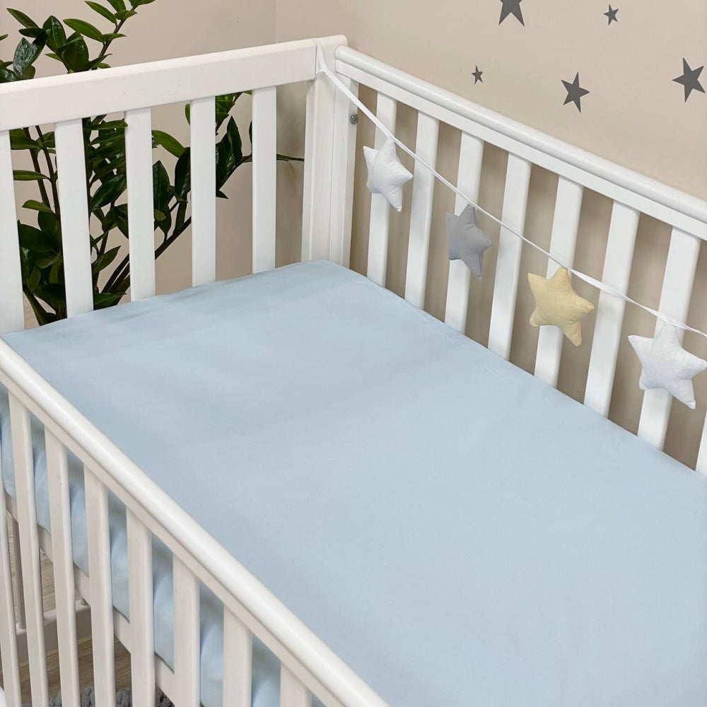 Plachta na matrac do postieľky 60 × 120 – modrá