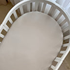 Saténová plachta do postieľky 60 × 120 cm – latte