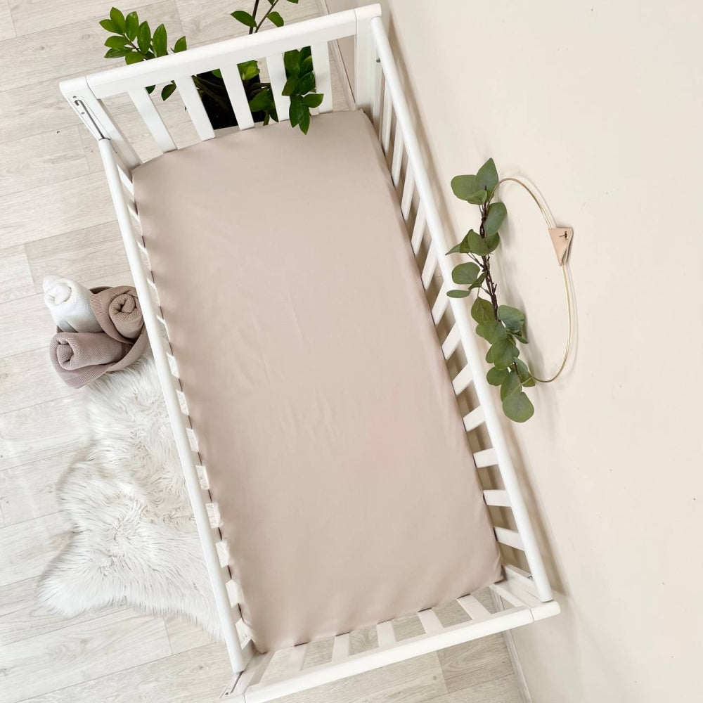Plachta na matrac do postieľky 60 × 120 – kapučíno