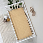 Plachta na matrac do postieľky 60 × 120 – tmavohorčicová