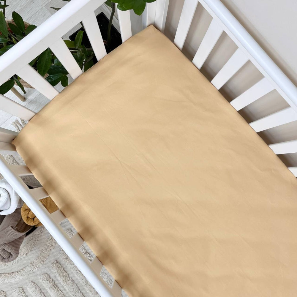 Plachta na matrac do postieľky 60 × 120 – tmavohorčicová