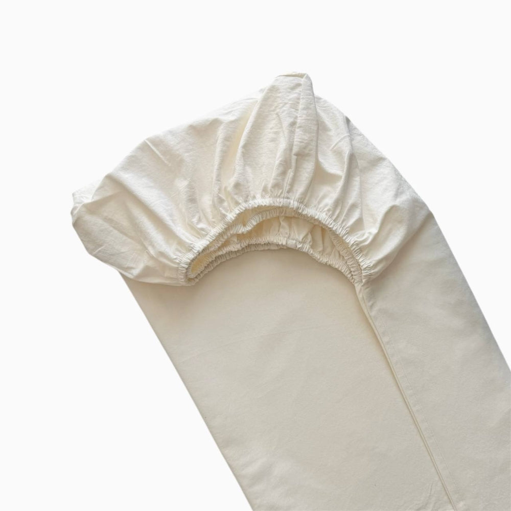 Plachta z pranej bavlny do postieľky 60 × 120 cm – mliečna