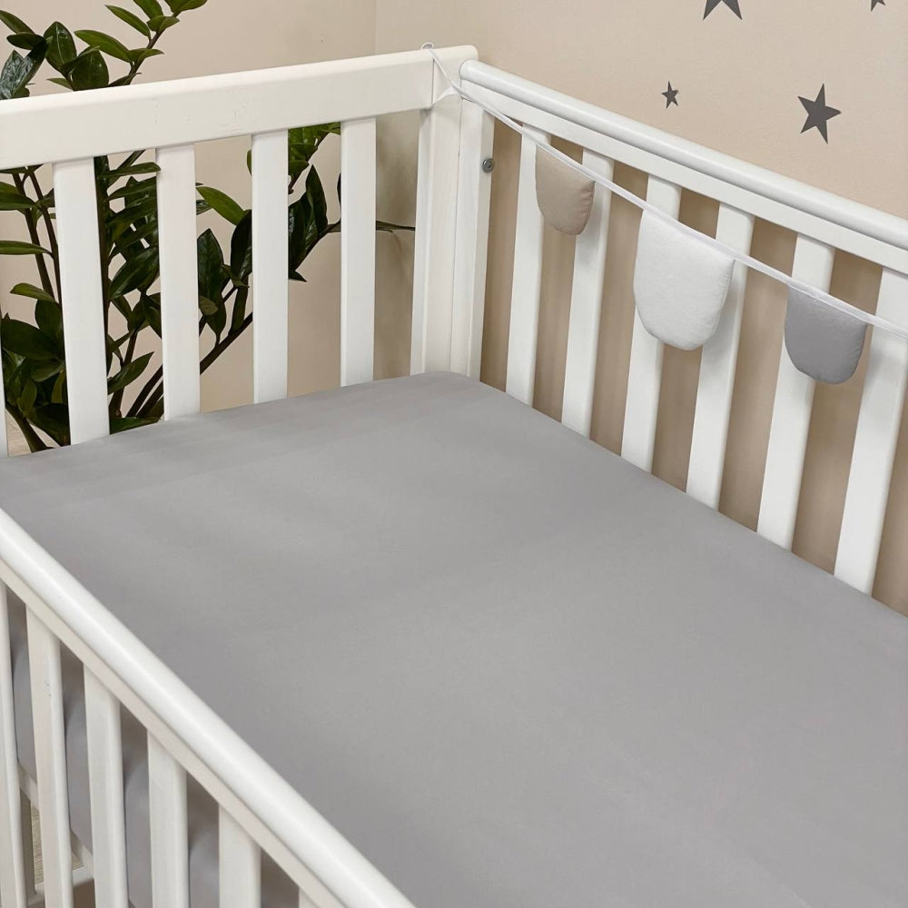 Plachta na matrac do postieľky 60 × 120 – sivá