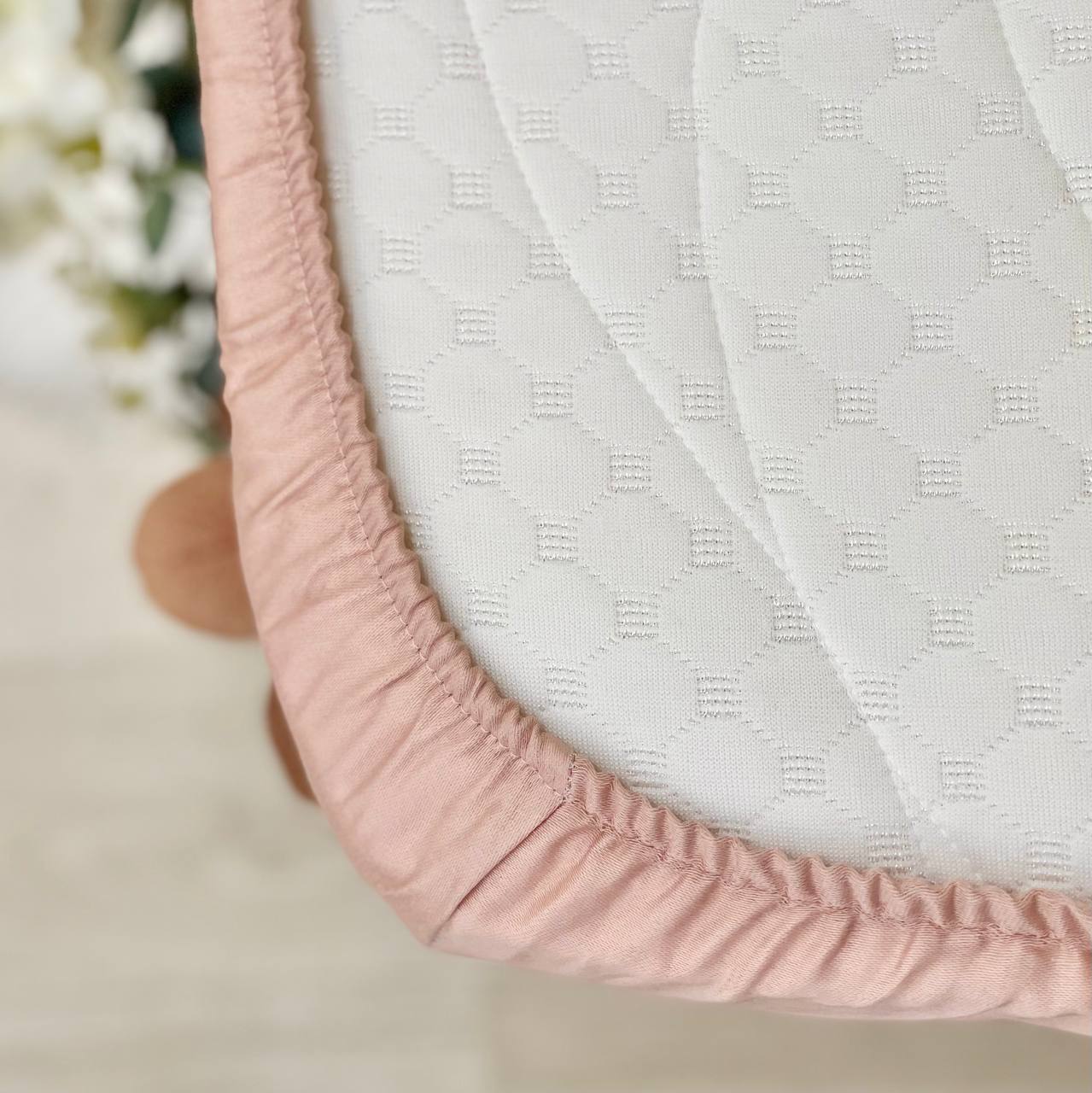 Plachta na matrac do postieľky 60 × 120 – púdrová