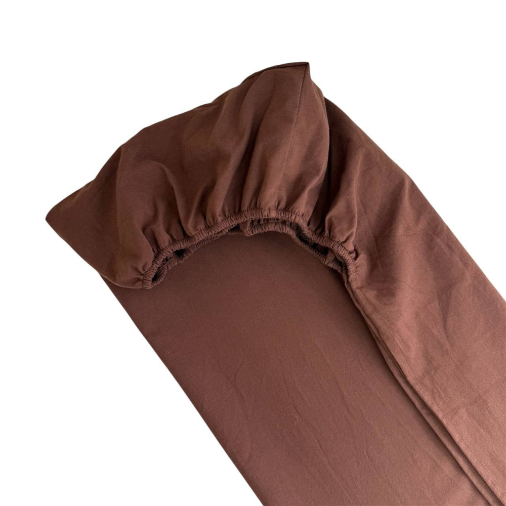 Plachta z pranej bavlny do postieľky 60 × 120 cm – čokoládová