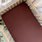 Plachta z pranej bavlny do postieľky 60 × 120 cm – čokoládová