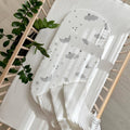 Plachta na matrac do kočíka 45 × 80 cm – sivé obláčiky s mesiacom