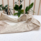 Plachta na matrac do kočíka 45 × 80 cm – bodky na béžovej