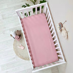 Flanelová napínacia plachta do postieľky 120 × 60 cm – tmavo-púdrová