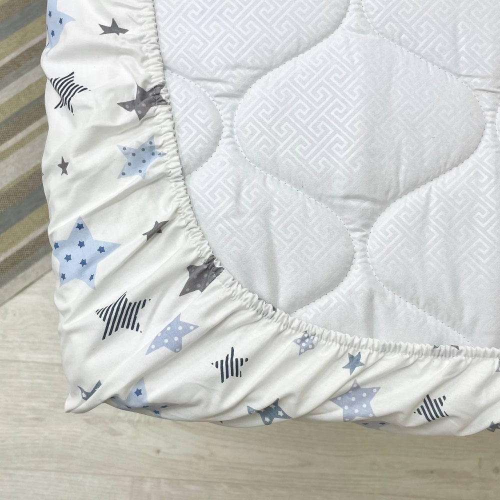 Detská plachta do postieľky 60 × 120 cm – modré hviezdy