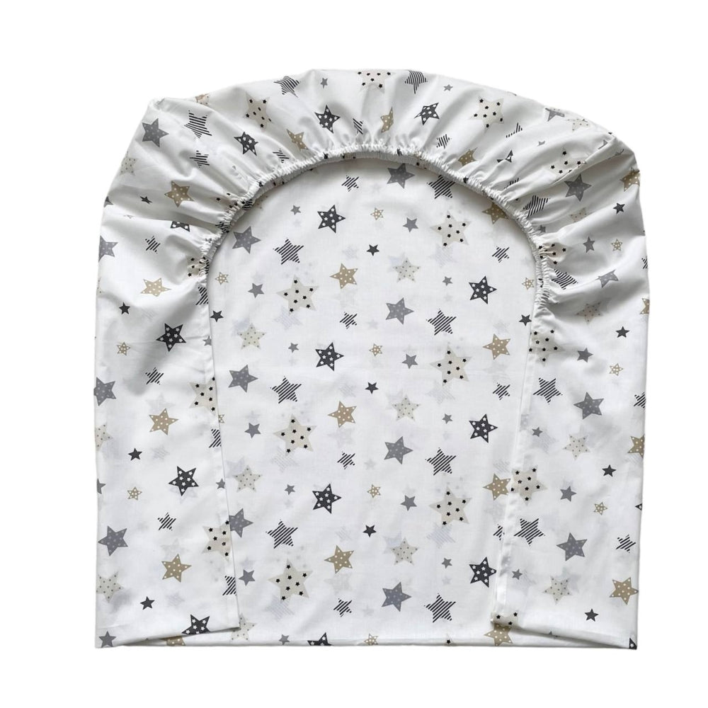 Detská plachta do postieľky 60 × 120 cm – sivo-béžové hviezdy