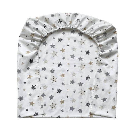 Detská plachta do postieľky 60 × 120 cm – sivo-béžové hviezdy