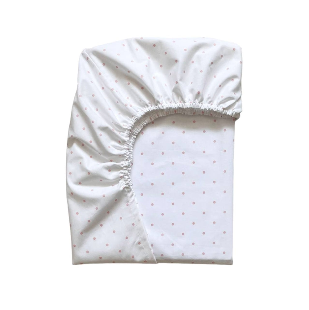Detská plachta do postieľky 60 × 120 – bodky púdrové na bielom