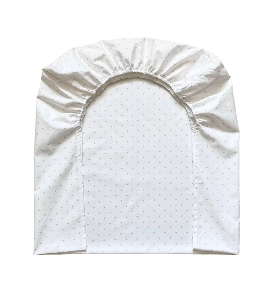 Detská plachta do postieľky 60 × 120 – bodky púdrové na bielom