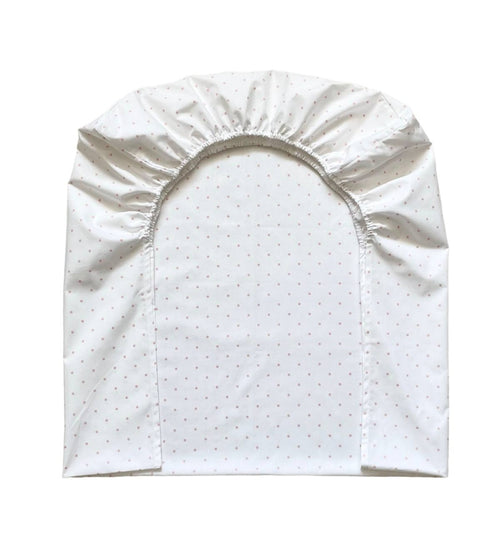 Detská plachta do postieľky 60 × 120 – bodky púdrové na bielom