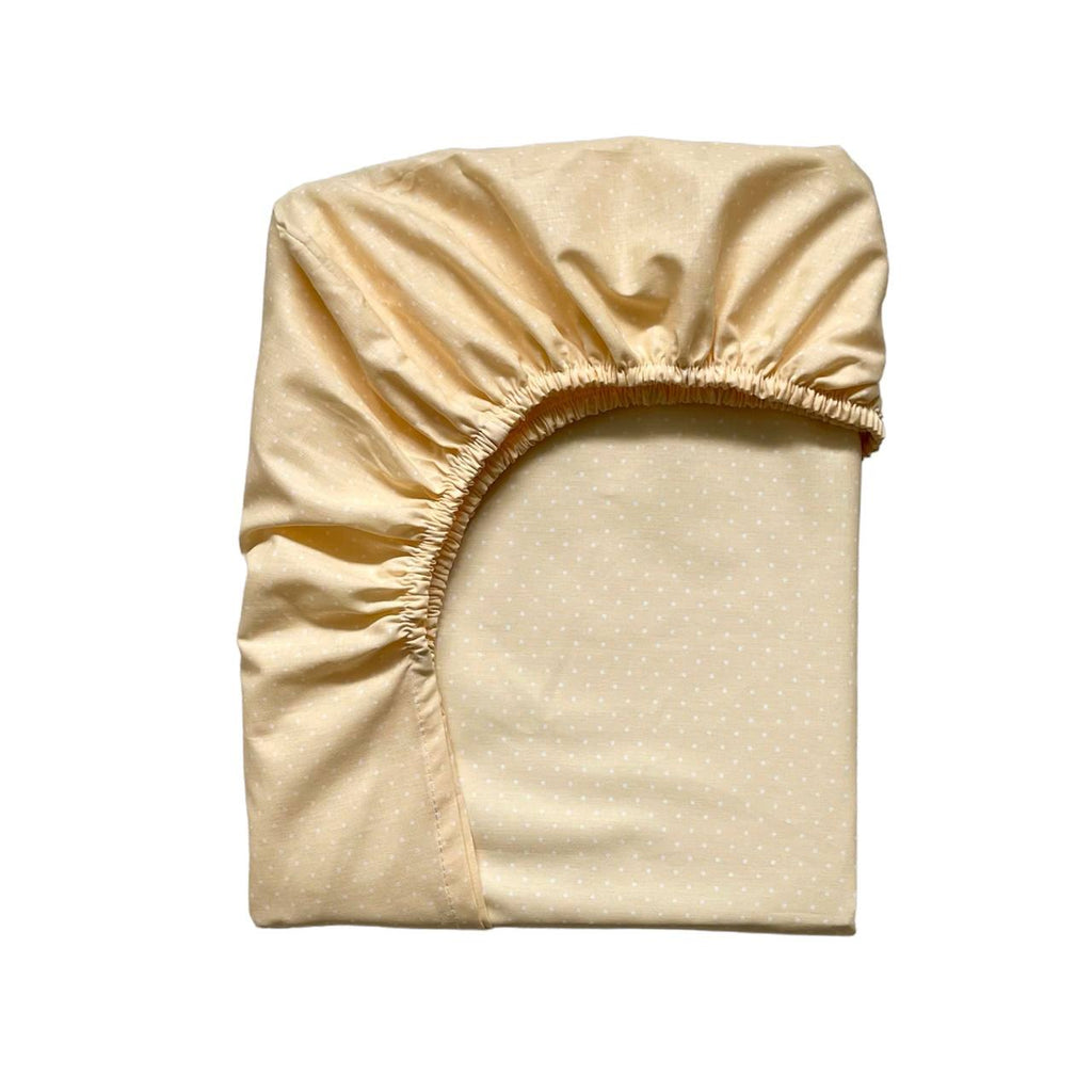 Detská plachta do postieľky 60 × 120 – bodky na zlatom