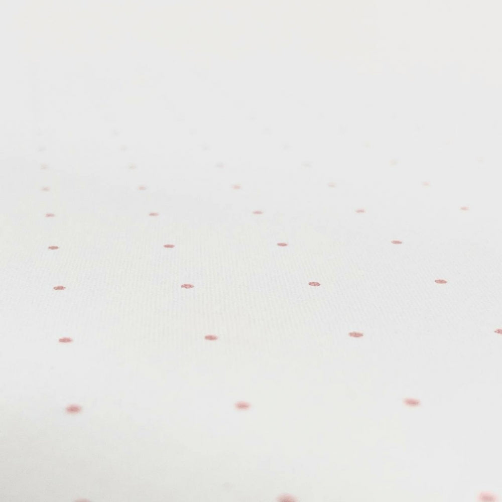Detská plachta do postieľky 60 × 120 cm – púdrová bodka na bielej