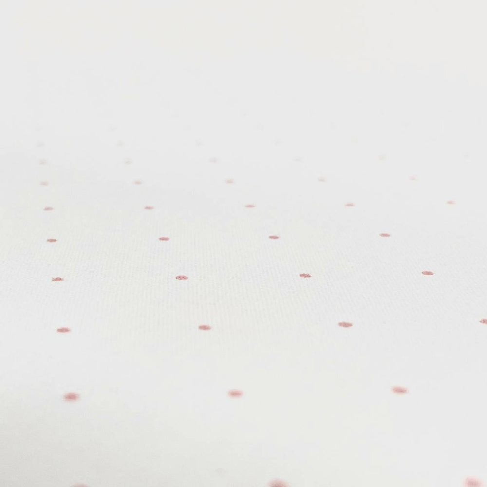 Detská plachta do postieľky 60 × 120 cm – púdrová bodka na bielej