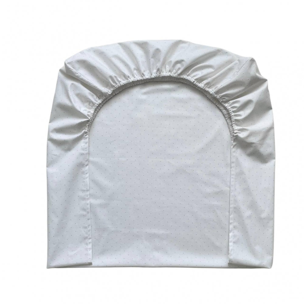 Detská plachta do postieľky 60 × 120 cm – púdrová bodka na bielej