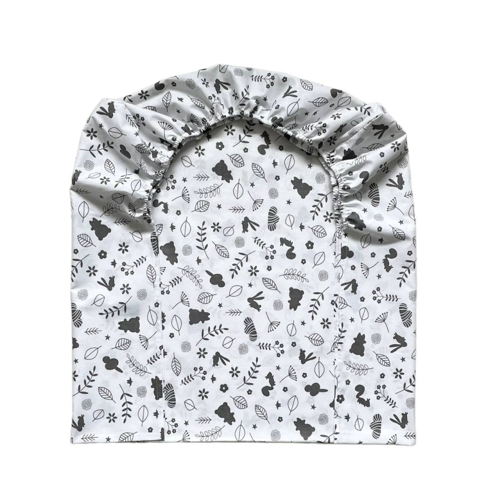 Detská plachta do postieľky 70 × 70 cm – sivé vetvičky