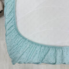 Detská plachta do postieľky 60 × 120 cm – Bodky na mätovej