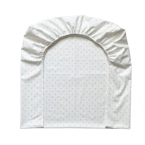 Detská plachta do postieľky 60 × 120 cm – béžové bodky na bielej