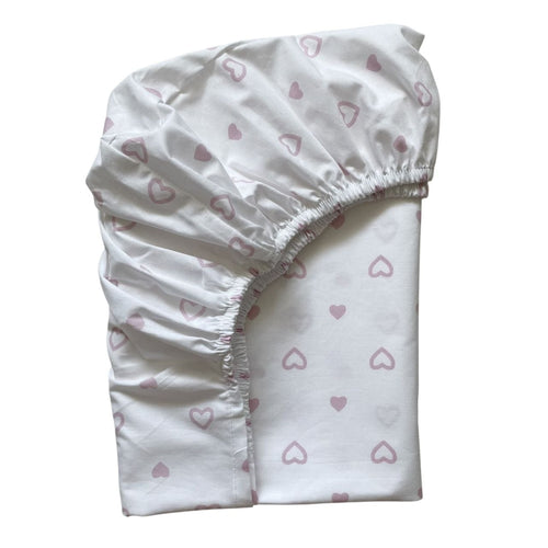 Detská plachta do postieľky 60 × 120 cm – púdrové srdiečka