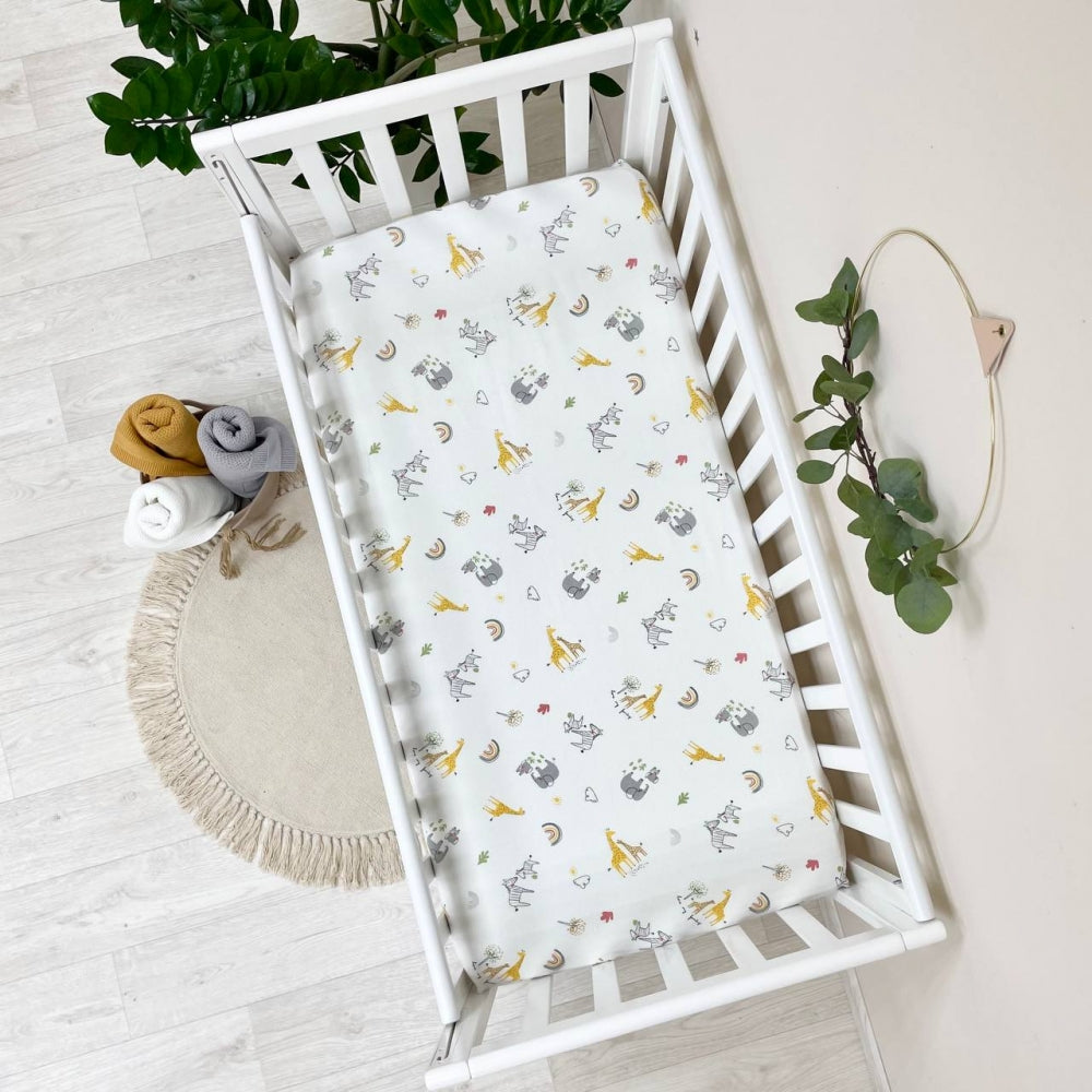 Flanelová napínacia plachta do postieľky 120 × 60 cm – Matky s deťmi