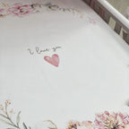 Plachta s potlačou do postieľky 60 × 120 cm – Heart and Flowers