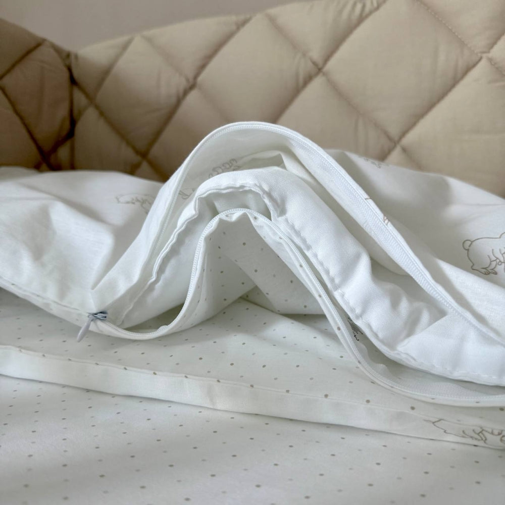 Komplet do postieľky pre novorodenca Baby Dream New – Zajačik so psíkom béžovo-béžová