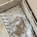 Komplet do postieľky pre novorodenca Baby Dream New – Autíčka bledomodrá