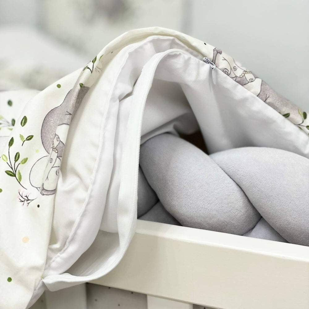 Komplet do postieľky pre bábätko Happy Night – sloníky biele
