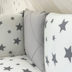 Komplet do postieľky pre bábätko Happy Night – hviezda sivá
