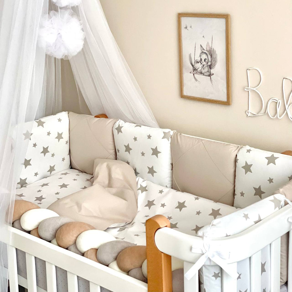 Komplet do postieľky pre bábätko Happy Night – hviezda béžová