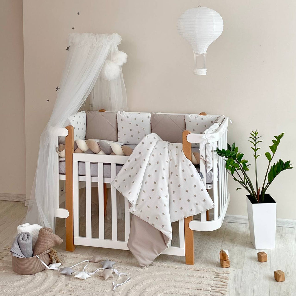 Komplet do postieľky pre bábätko Happy Night – hviezdna obloha béžová