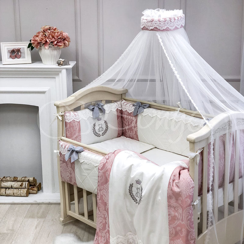 Kompletná výbava do postieľky De Lux – zaprášená ruža