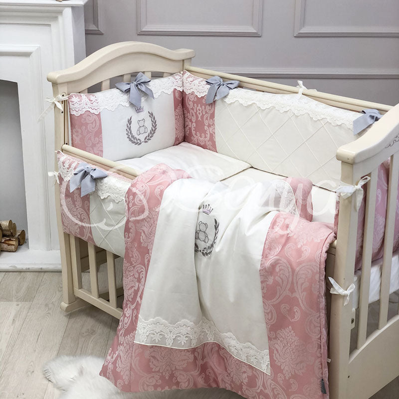 Kompletná výbava do postieľky De Lux – zaprášená ruža